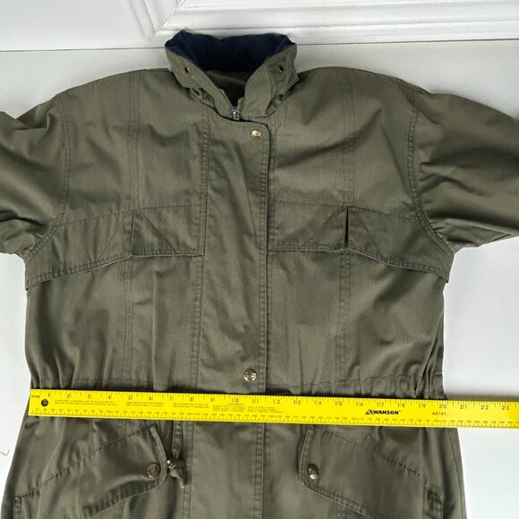 London Fog Field Coat Mens S Green Utility  Vintage Rain Jacket Rollaway Hood - Picture 13 of 16